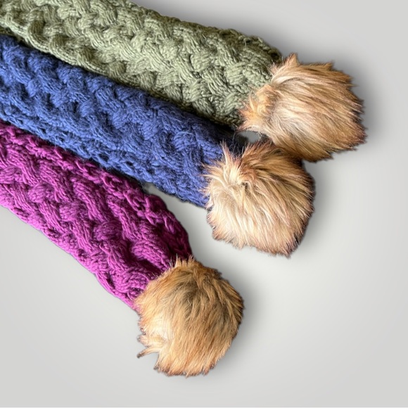 Bundle/3 Scarves Scarf Pom Pom Lot/3 - Picture 16 of 16